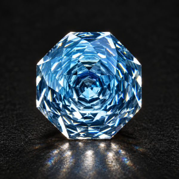 Moissanite Flower Cut — Blue — 1 ct