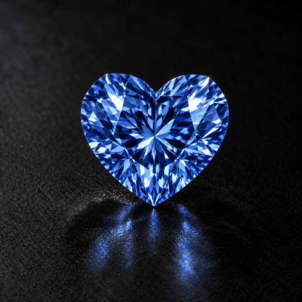 Moissanite Heart Cut — Sapphire Blue — 1 ct