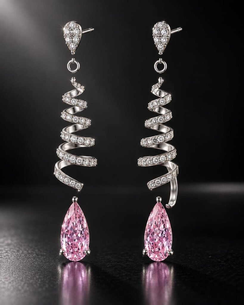 Boucles Spirale Rose — Silver