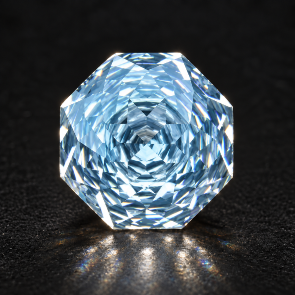 Moissanite Flower Cut — Light Blue — 1 ct