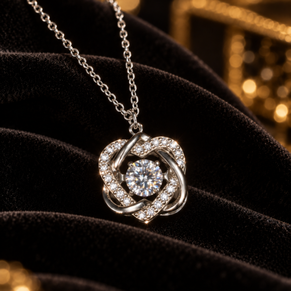 Pendentif Double Cœur D — Silver