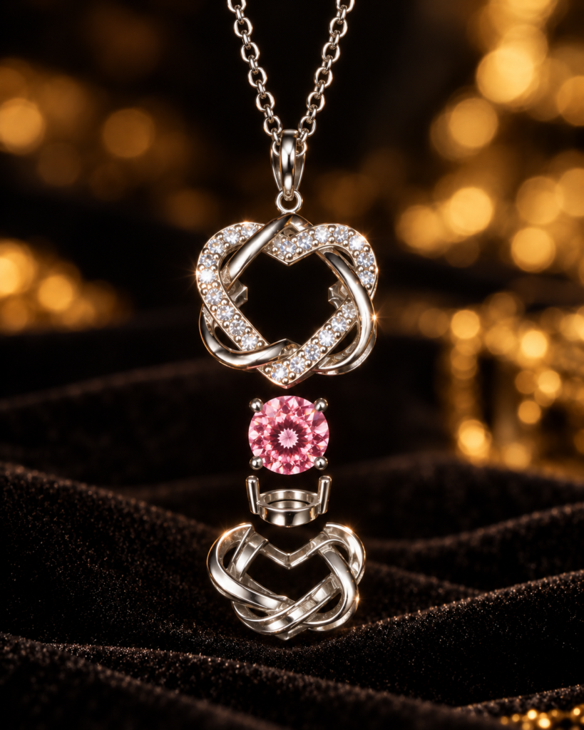 Pendentif Double Cœur P — Silver