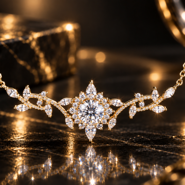 Pendentif Fleur Longue — Gold