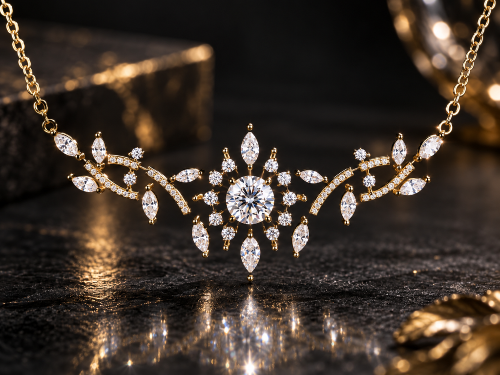 Pendentif Fleur Longue — Gold