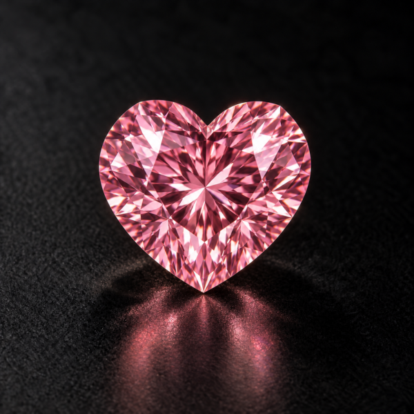 Moissanite Heart Cut — Pink — 1 ct