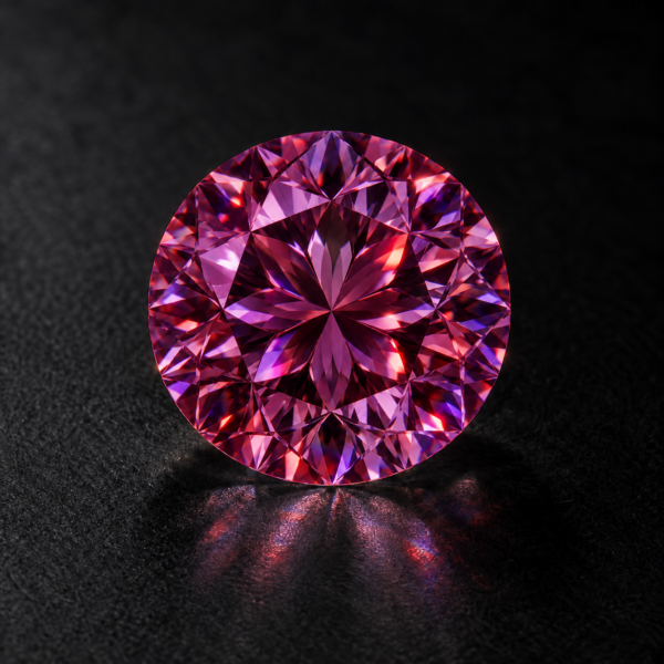Moissanite Ronde — Purple Red — 3 ct