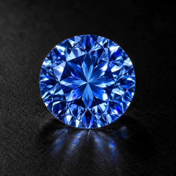 Moissanite Ronde — Sapphire Blue — 3 ct