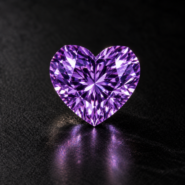 Moissanite Heart Cut — Royal Purple — 3 ct